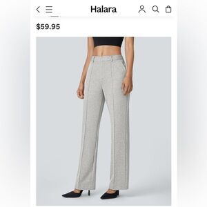 HALARA Light Gray High Waisted Straight Leg Work Pants